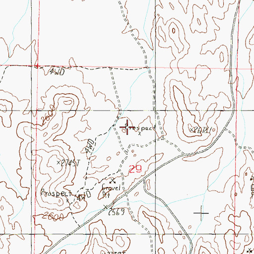 Topographic Map of Twin Buzzards Mine, AZ