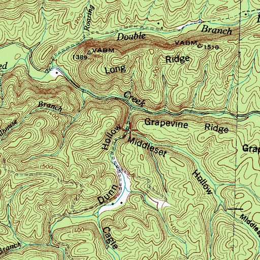 Topographic Map of Middleset Hollow, TN