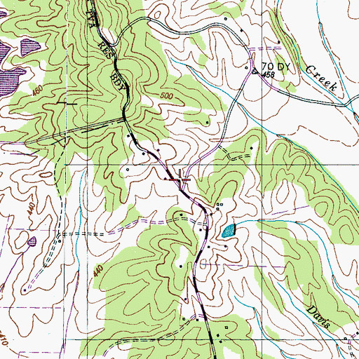 Topographic Map of Midway School, TN