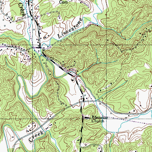 Topographic Map of Midway School, TN