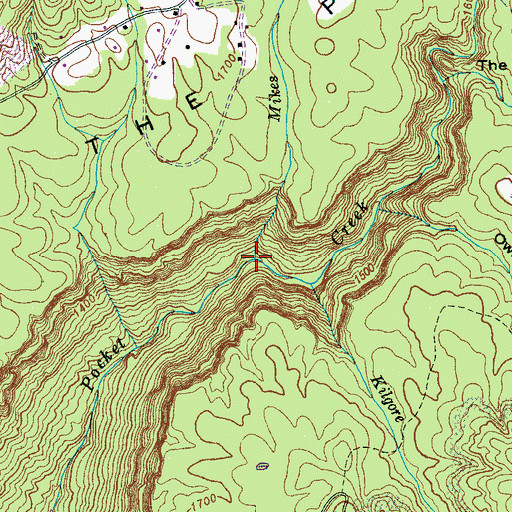 Topographic Map of Mikes Branch, TN