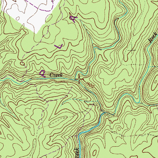 Topographic Map of Milender Creek, TN