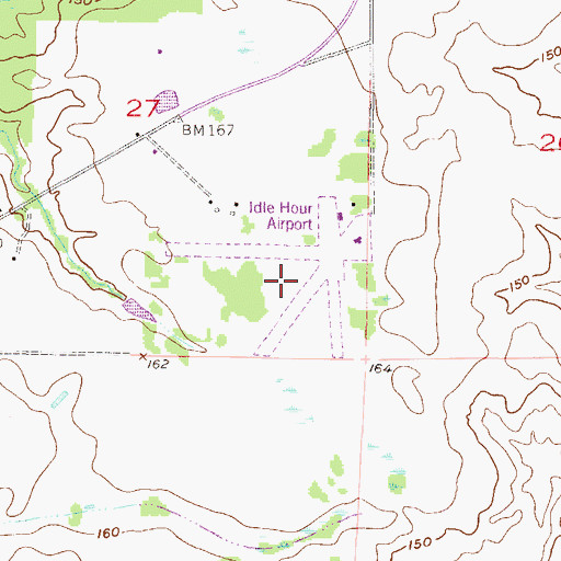 Topographic Map of Idle Hour Airport (historical), AL