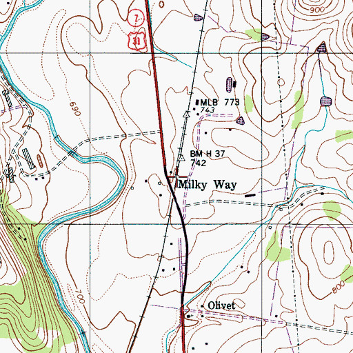 Topographic Map of Milky Way, TN