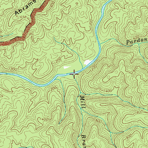 Topographic Map of Mill Branch, TN