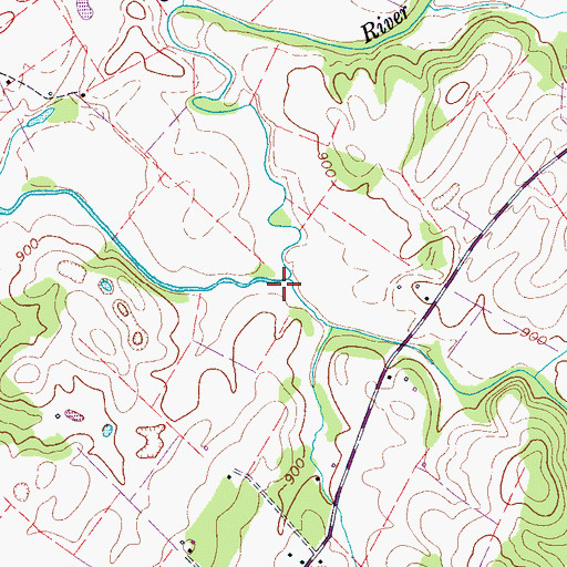 Topographic Map of Mill Branch, TN