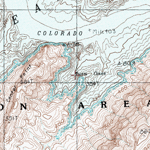 Topographic Map of Twin Coves, AZ