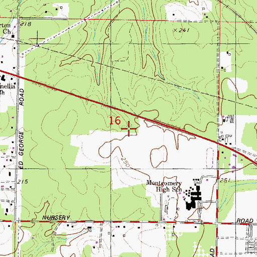 Topographic Map of Mary G Montgomery High School Airport (historical), AL