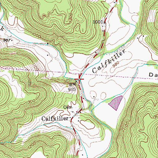 Topographic Map of Mill Creek, TN