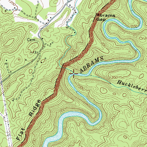Topographic Map of Mill Creek, TN