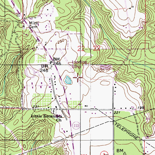 Topographic Map of Flomaton Airport, AL