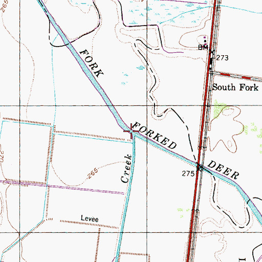 Topographic Map of Mill Creek, TN
