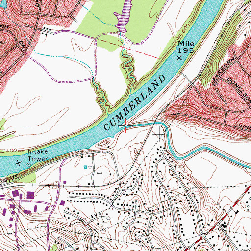 Topographic Map of Mill Creek, TN