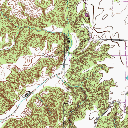 Topographic Map of Mill Creek, TN