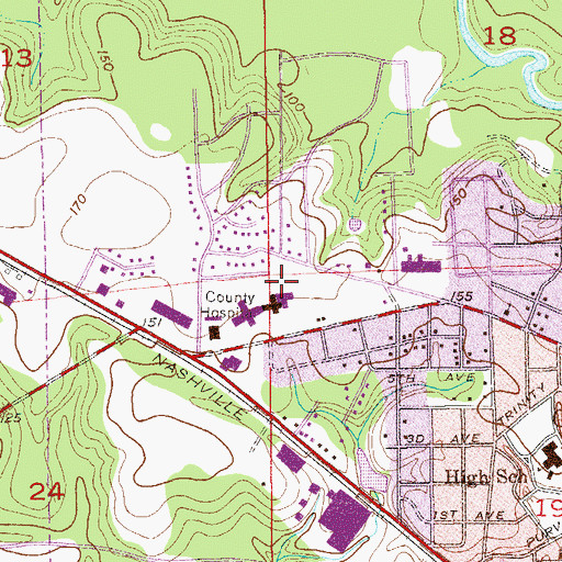 Topographic Map of Wiregrass Hospital Airport, AL