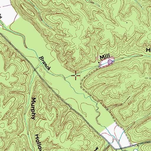 Topographic Map of Mill Hollow, TN