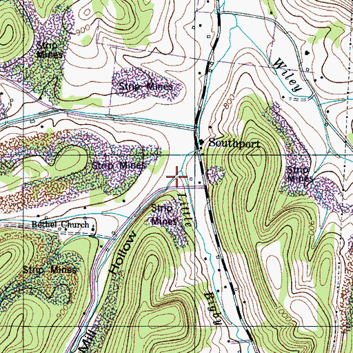 Topographic Map of Mill Hollow, TN