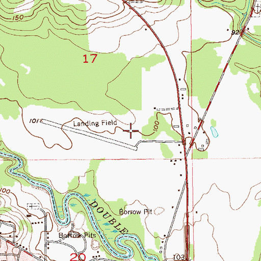 Topographic Map of Geneva Municipal Airport, AL