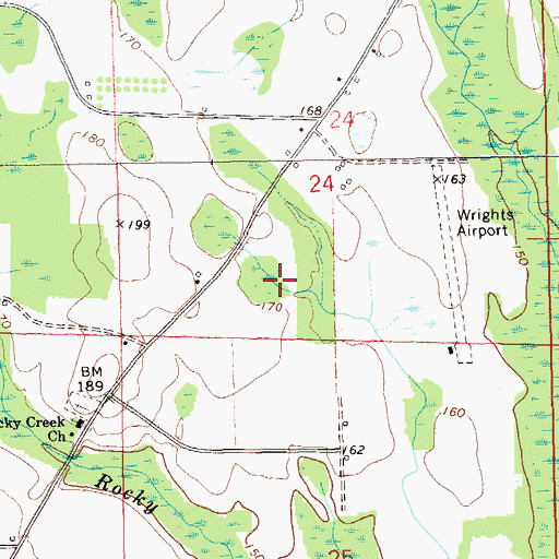 Topographic Map of Wright Field (historical), AL