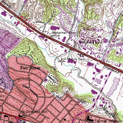 Topographic Map of Miller Branch, TN