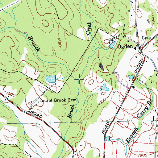 Topographic Map of Miller Branch, TN