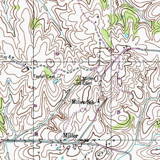 Topographic Map of Miller Cemetery, TN