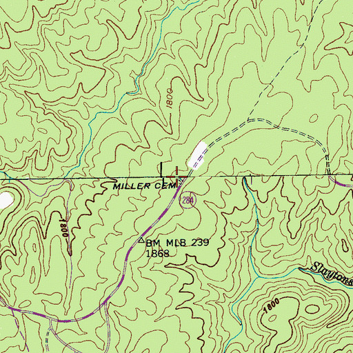 Topographic Map of Miller Cemetery, TN
