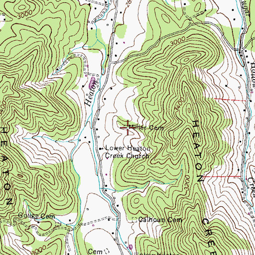 Topographic Map of Miller Cemetery, TN