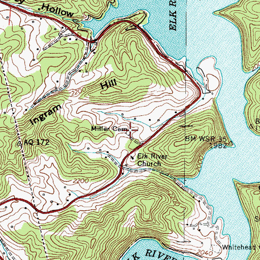 Topographic Map of Miller Cemetery, TN