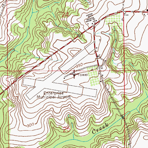 Topographic Map of Enterprise Municipal Airport, AL