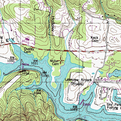 Topographic Map of Miller Cemetery, TN