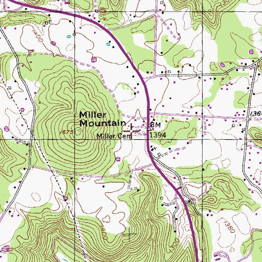 Topographic Map of Miller Cemetery, TN