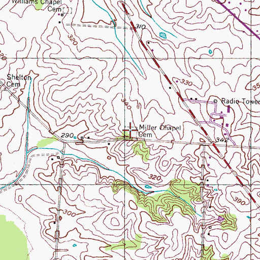 Topographic Map of Miller Chapel Cemetery, TN