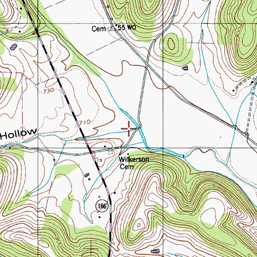 Topographic Map of Miller Hollow, TN