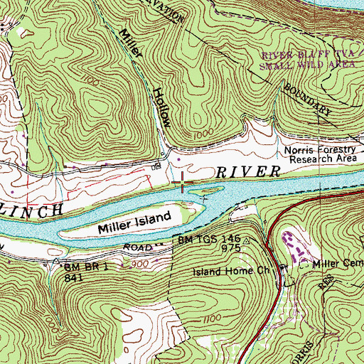 Topographic Map of Miller Hollow, TN