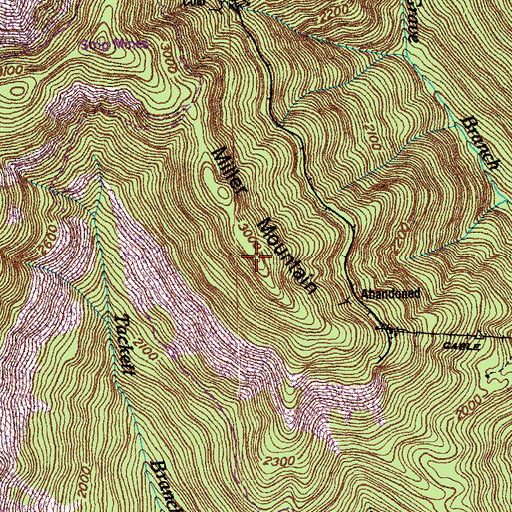 Topographic Map of Miller Mountain, TN