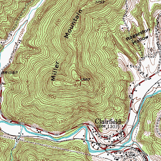Topographic Map of Miller Mountain, TN