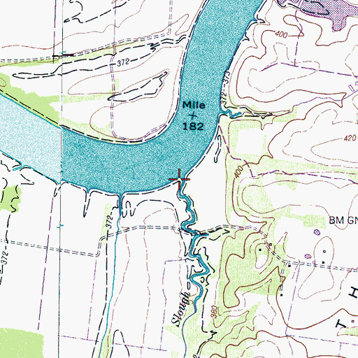 Topographic Map of Miller Slough, TN