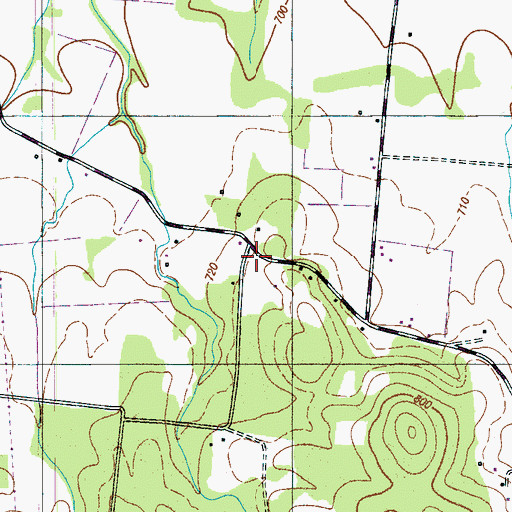 Topographic Map of Millersburg Church, TN