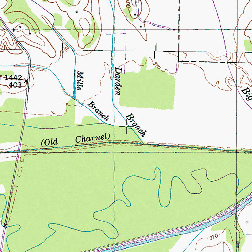 Topographic Map of Mills Branch, TN