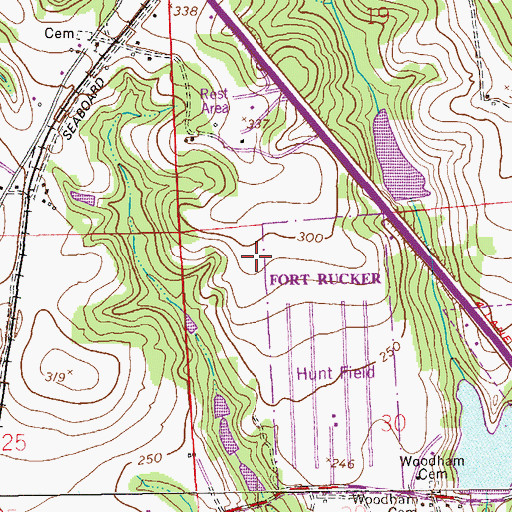 Topographic Map of Hunt AHP Airport, AL