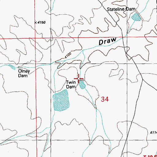 Topographic Map of Twin Dam, AZ