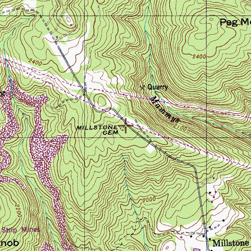 Topographic Map of Millstone Cemetery, TN