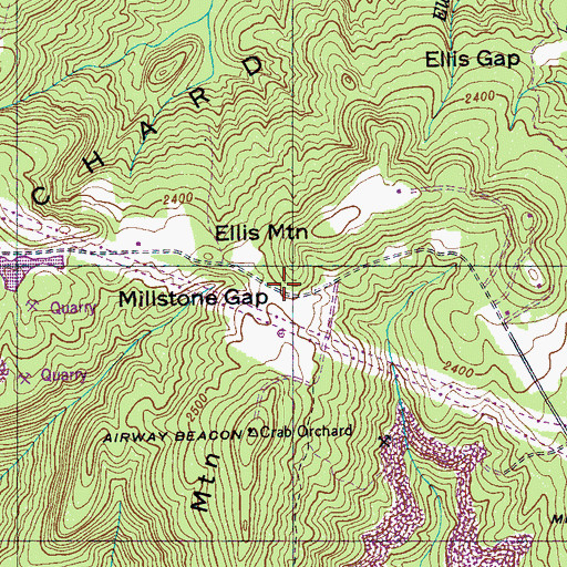 Topographic Map of Millstone Gap, TN