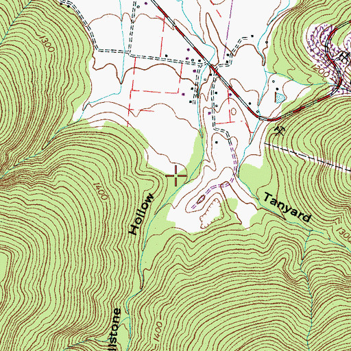 Topographic Map of Millstone Hollow, TN