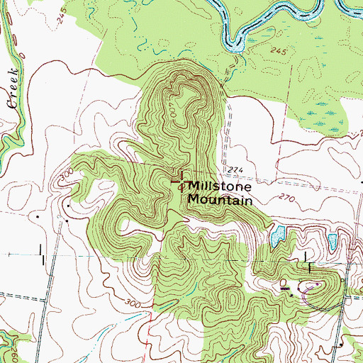 Topographic Map of Millstone Mountain, TN
