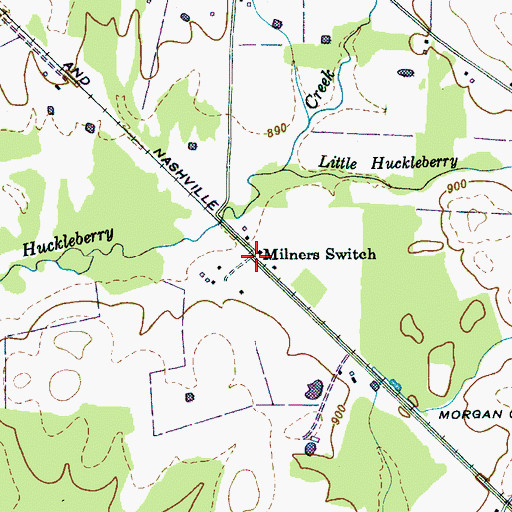 Topographic Map of Milners Switch, TN