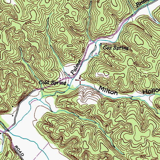 Topographic Map of Milton Hollow, TN