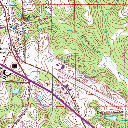 Topographic Map of Blackwell Field, AL