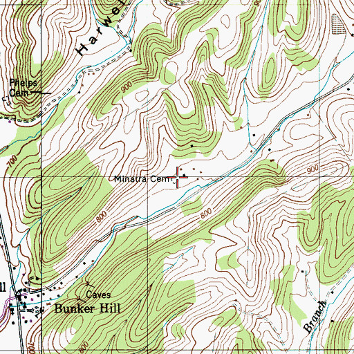 Topographic Map of Minatra Cemetery, TN